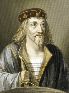 James I av Skottland (farget gravering) av Charles (after) Holl