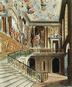 Den store trappen ved Hampton Court Palace fra Pynes 
