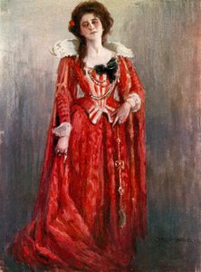 Tolvte natt: grevinnen Olivia, frøken Maud Jeffries (farge litho) av Charles A. Buchel