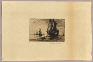 Skisse av en båt av Charles Adams Platt