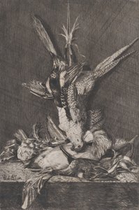 Jaktpokal med fuglevilt og artisjokk, 1850-1900. av Charles Alphonse Deblois