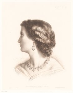 Portrett av en italiensk kvinne Antonia. (tittel på objekt) Portretter av italienske kvinner (serietittel) av Charles Alphonse Paul Bellay