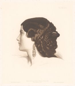 Portrett av en italiensk kvinne Nonna (tittel på objekt) Portretter av italienske kvinner (serietittel) av Charles Alphonse Paul Bellay