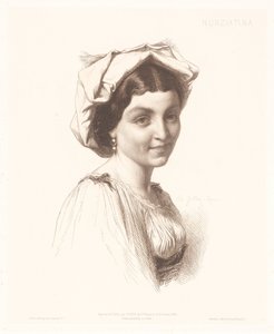 Portrett av en italiensk kvinne Nunziatina (tittel på objekt) Portretter av italienske kvinner (serietittel) av Charles Alphonse Paul Bellay