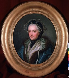 Portrett av Marie-Louise-Nicole (Marie Louise Nicole), hertuginne av Enville (Anville) (1716-1797). Maleri av Charles Amedee Philippe van Loo (1719-1795)