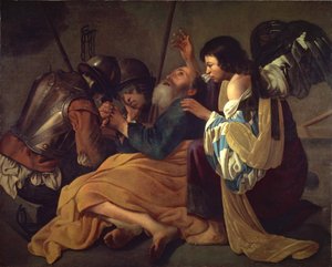 ""The Deliverance of Saint Peter"" Maleri fra skolen til Hendrick Terbrugghen (ter Brugghen) (1588-1629) National Museum of Western Art, Tokyo Japan av Charles Andrew Dyce