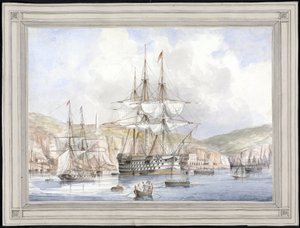 Vue de Malte (View at Malta) - Maleri av Charles Andrew Dyce (1816-1853), akvarell på papir (25,1x34,9 cm), ca. 1849 - Yale University (USA) av Charles Andrew Dyce