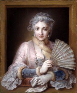 Charlotte Philippine de Chatre de Cange, Marquise de Lamure (pastell på blått papir)