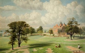 Aston Hall fra parken, 1891. av Charles Ashmore