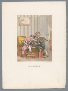 Tre barn gir en hund en sprøyte Le remède (tittel på objekt) Barnelek og ugagn (serietittel) Les jeux de l