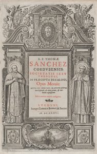 Frontispice for 'Opus morale in the precepts of the Decalogue', 1637.