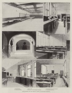Nye bygninger for medisinsk skole ved Middlesex Hospital av Charles Auguste Loye