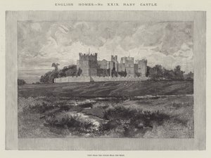 Raby Castle, utsikt fra feltene nær veien