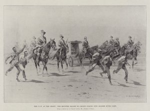 CIV ved fronten, montert eskorte til Cronje som kommer inn i Modder River Camp av Charles Auguste Loye