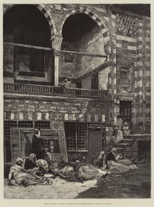 Koleraen i Egypt, scene i gårdsplassen til et hus i Kairo av Charles Auguste Loye
