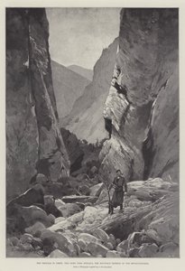Problemet på Kreta, Chief Pass, Sphakia, revolusjonistenes fjellretrett av Charles Auguste Loye
