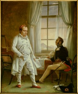 Napoleon I dikterer minnesmerkene hans til general Gourgaud (maleri