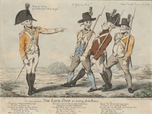 Låsetrinnet, eller boring for gjennomgangen, 1797 (farget etsning) av Charles Aylmer
