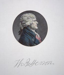 Thomas Jefferson (1743-1826) (fargegravering)