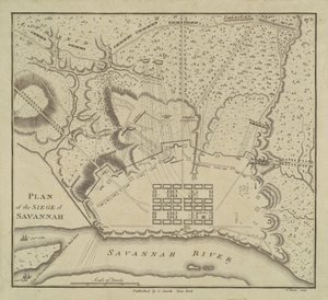 Plan for beleiringen av Savannah, 1796.