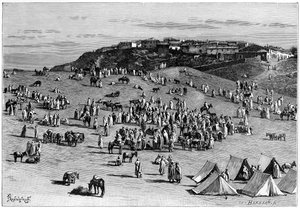 Boghari landsby og marked, c1890 av Charles Barbant
