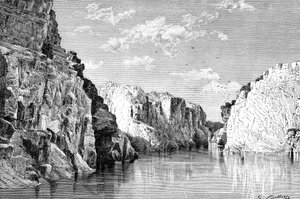 The Gorge of the Marble Rocks, India, 1895. av Charles Barbant