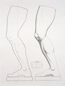 Leg of Germanicus, plate 25 fra Cours du Dessin bind I: Modeles dapres la bosse, ca. 1868 (lito på grått papir)