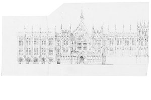 Tegning for Houses of Parliament, ca. 1836-40 (blyant på papir)