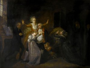 Farvel til Louis XVI av hans familie i tempelet, 20. januar 1793