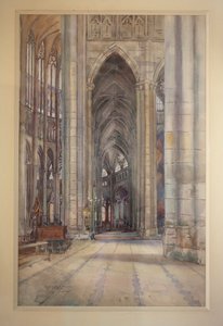Interiør i Beauvais-katedralen, ca. 1896 (akvarell)