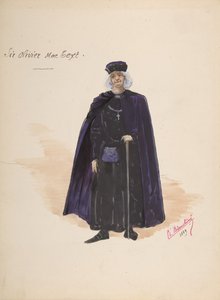 Kostyme for Sir Olivier McText [a], Descriptive Sheet of Accessories [b], 1889. av Charles Bianchini