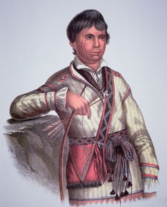 Mistippee, sønn av Yoholo-Micco, sjef for Creek People, fra maleri av 1826 (farge litho)