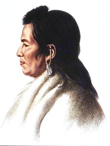 Shahaka (Big White) sjef for Mandan-folket (farge litho)