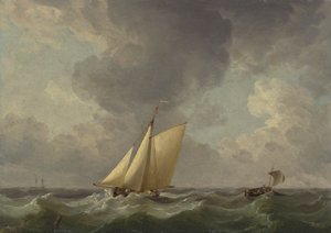 En kutter i sterk bris av Charles Brooking