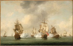 Kommandør Walkers handling: Kaperskipet #39;Boscawen#39; engasjerer en flåte av franske skip, 23. mai 1745