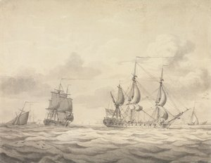 To fregatter før vinden av Charles Brooking