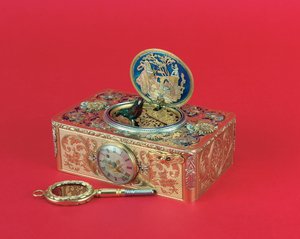 Sangfuglkasse (emalje og forgylt sølv) av Charles Bruguier