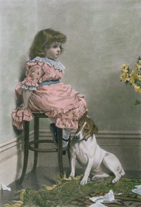 I Disgrace, mezzotint av F. Stacpoole, med håndfarging, pub av Thomas McLean, 1887 av Charles Burton