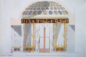 Design for Jaspis-kabinettet i Agate-paviljongen i Tsarskoye Selo, 1780-tallet.