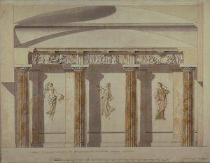 Design for det store kabinettet i Pavlovsk-palasset, tidlig på 1780-tallet