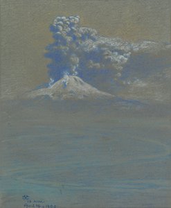 A Shower of Ashes Upon Ottaviano, 1906 (pastell på gråblått papir)