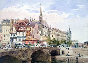Saint-Michel Bridge, Paris, c1822-1878.