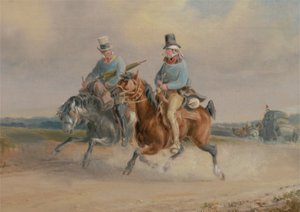 Traveling Companions, eller A Scene on the Road i Frankrike (olje på lerret) av Charles Cooper Henderson