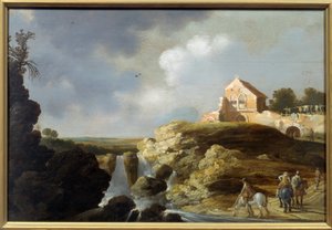 italiensk landskap. Maleri av Carel De Hooch (? - 1638) av Charles Cornelisz de Hooch