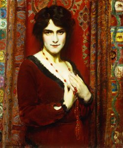The Cornelian Necklace (Portrett av frøken R) av Charles Courtney Curran