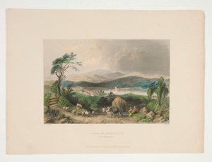 Utsikt over Meredith, New Hampshire, illustrasjon for Nathaniel Parker Willis