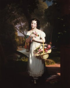 Liten jente med blomster Amelia Palmer, ca. 1830.