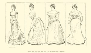 Jenta som ønsket en liten midje (litho) av Charles Dana Gibson