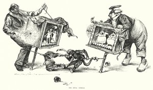 De rivaliserende operaene (litho) av Charles Dana Gibson