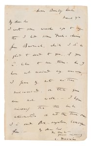 Autografbrev signert av Charles Darwin